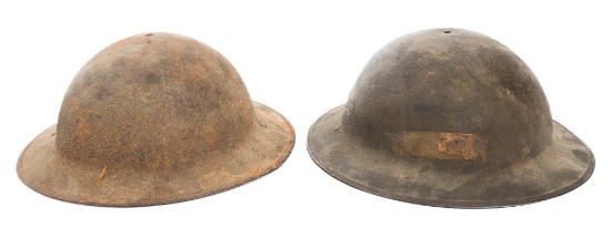 WWI US AEF 35th DIVISION M1917 DOUGHBOY HELMETS