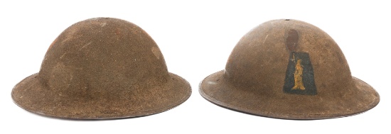 WWI US ARMY 77th INFANTRY DIVISION M1917 HELMETS