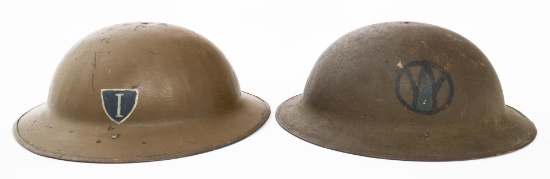 WWI US AEF 80th & 89th DIV M1917 & MkI HELMETS