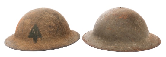 WWI US AEF 89th & 91st DIVISION M1917 HELMETS