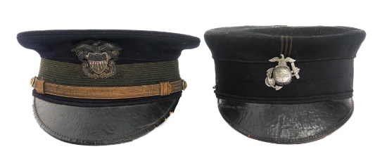 WWI ERA US NAVY M1902 & MODIFIED USMC P1912 CAPS