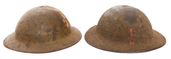 WWI US AEF 32nd DIV. M1917 & BRITISH MkI HELMETS