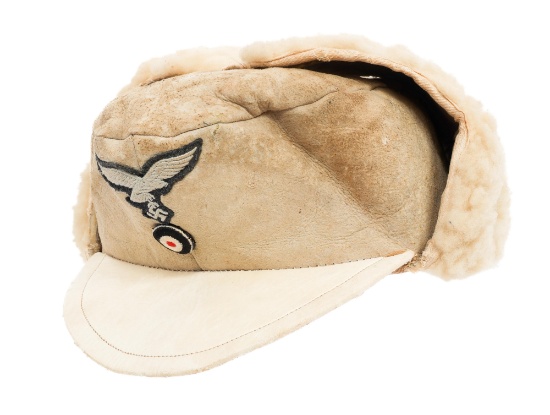 WWII GERMAN LUFTWAFFE WINTER FUR CAP