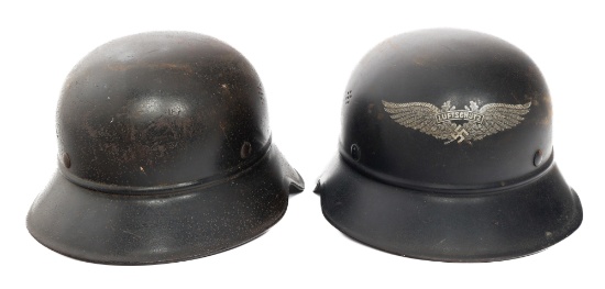 WWII GERMAN GLADIATOR & LUFTSCHUTZ HELMETS