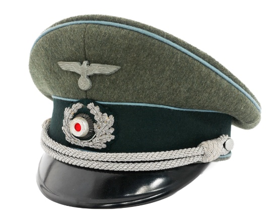 WWII GERMAN HEER TRANSPORT OFFICER VISOR CAP