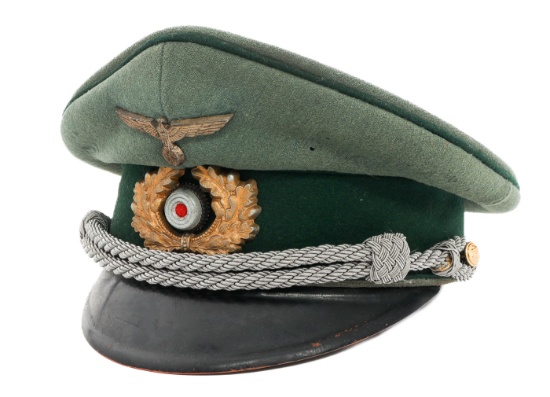 WWII GERMAN HEER JAGER OFFICER VISOR CAP