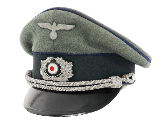 WWII GERMAN HEER MEDICAL SERVICE VISOR CAP