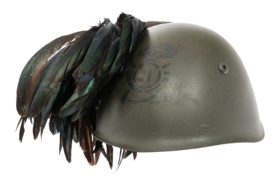 WWII ITALIAN 11th BERSAGLIERI M33 COMBAT HELMET