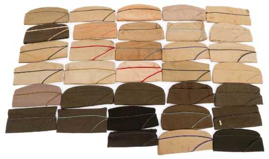 WWII US ARMY ENLISTED/NCO & OFFICER GARRISON CAPS