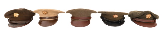 WWII US ARMY SERVICE & CRUSHER CAPS