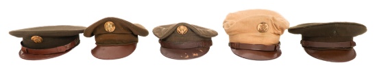 WWII US ARMY SERVICE & CRUSHER CAPS
