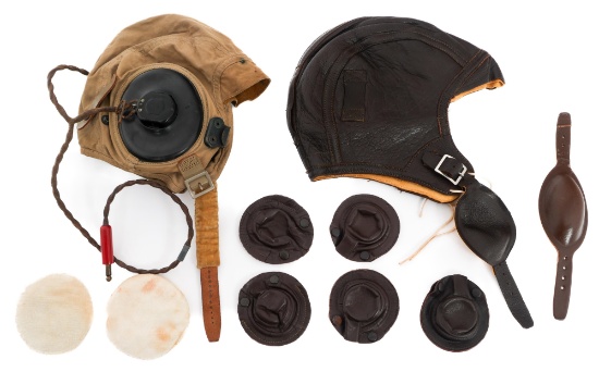 WWII US NAVY NAF1092 & N288s FLIGHT HELMETS
