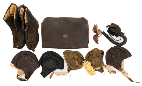 WWII USAAF & USN FLYING HELMETS, BOOTS & GEAR