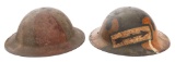 WWI US AEF 32nd DIVISION & CAMO M1917 HELMETS