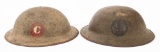 WWI US AEF 89th DIV & 151st FA REGT M1917 HELMETS