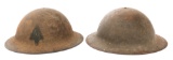 WWI US AEF 89th & 91st DIVISION M1917 HELMETS