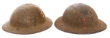 WWI US AEF 32nd DIV. M1917 & BRITISH MkI HELMETS