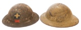 WWI US AEF 33rd DIV. M1917 & BRITISH MkI HELMETS
