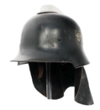 WWII GERMAN FIRE POLICE DD M34 SQUARE DIP HELMET