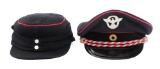 WWII GERMAN FIRE POLICE OFFICER VISOR & FIELD CAPS