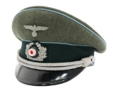 WWII GERMAN HEER TRANSPORT OFFICER VISOR CAP