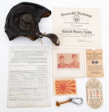 WWII NAMED USMC PILOT NAF-1092 FLIGHT HELMET GROUP