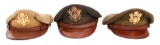 WWII US ARMY OFFICER CRUSHER & VISOR CAPS