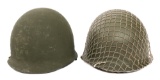 KOREAN WAR US ARMY M1 COMBAT HELMETS WITH LINERS
