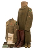 WWI US ARMY 4th DIVISION NAMED UNIFORM GROUPING