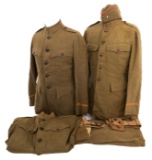 WWI US OFFICER TUNICS, BREECHES & GARRISON CAP