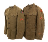 WWI US AEF 35th & 89th DIVISION EM/NCO TUNICS