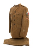 WWI US AEF TANK CORPS NCO UNIFORM SET