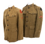 WWI US AEF 35th DIV FA BATTALION & 89th DIV TUNICS