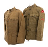 WWI US AEF 35th DIV MG BATTALION & 78th DIV TUNICS