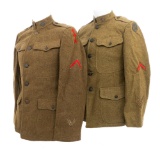 WWI US AEF 35th / 128th MG & 33rd DIV. EM TUNICS