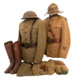 WWI US ARMY 35th DIV 140th REGT HELMET & UNIFORM