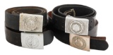 WWII GERMAN HEER, HJ, DAF & POLICE EM BELTS
