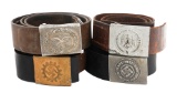 WWII GERMAN LUFTWAFFE, HJ, DAF & POLICE EM BELTS