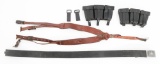 WWII GERMAN HEER SUSPENDERS, BELT & AMMO POUCHES