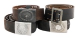 WWII GERMAN LEATHER BELTS WITH BUCKLES