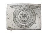 WWII GERMAN ZINC INJECTED SS EM BUCKLE RZM 822/42