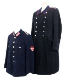 WWII GERMAN FIRE POLICE TUNIC & GREATCOAT