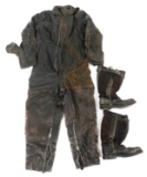WWII GERMAN LUFTWAFFE LEATHER FLIGHT SUIT & BOOTS