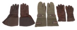 WWII GERMAN FLIGHT GLOVES & MOTORCYCLIST MITTENS