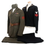 WWII USN NAMED CORPSMAN DRESS & SERVICE UNIFORMS