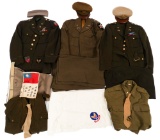 WWII US ARMY CBI, INFANTRY & MP OFFICER UNIFROMS