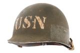 WWII US NAVY BEACH LANDING REENACTOR M1 HELMET