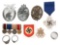WWII GERMAN HELMET DECAL, MEDALS, & INSIGNIA