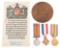 WWI BRITISH ROYAL NAVY NAMED MEDALS & MEDALLION