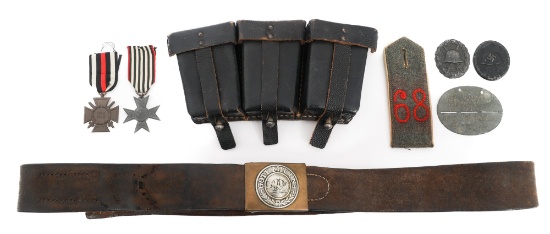 WWI - WWII GERMAN INSIGNIA & MAGAZINE POUCH